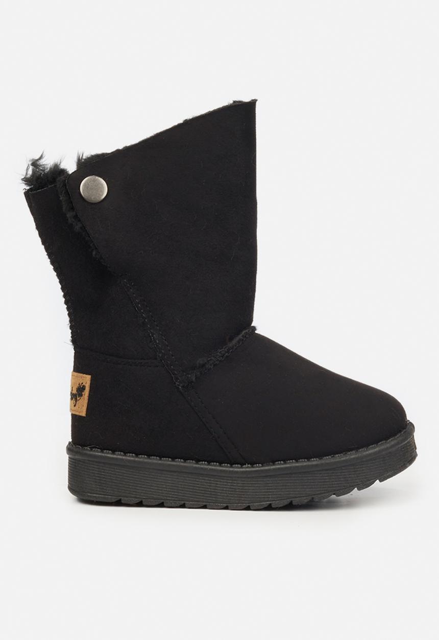 Flutterby - Girls cozy button detail boots - black