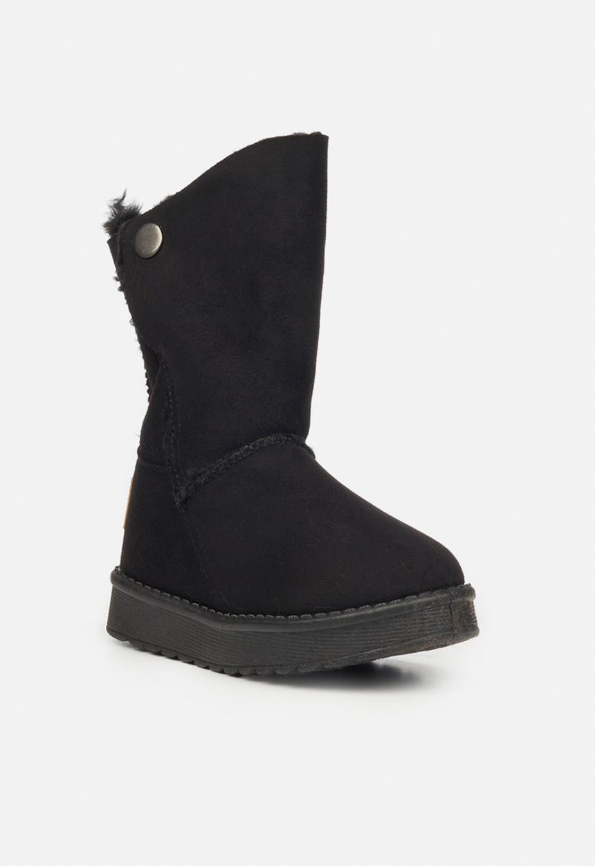Flutterby - Girls cozy button detail boots - black