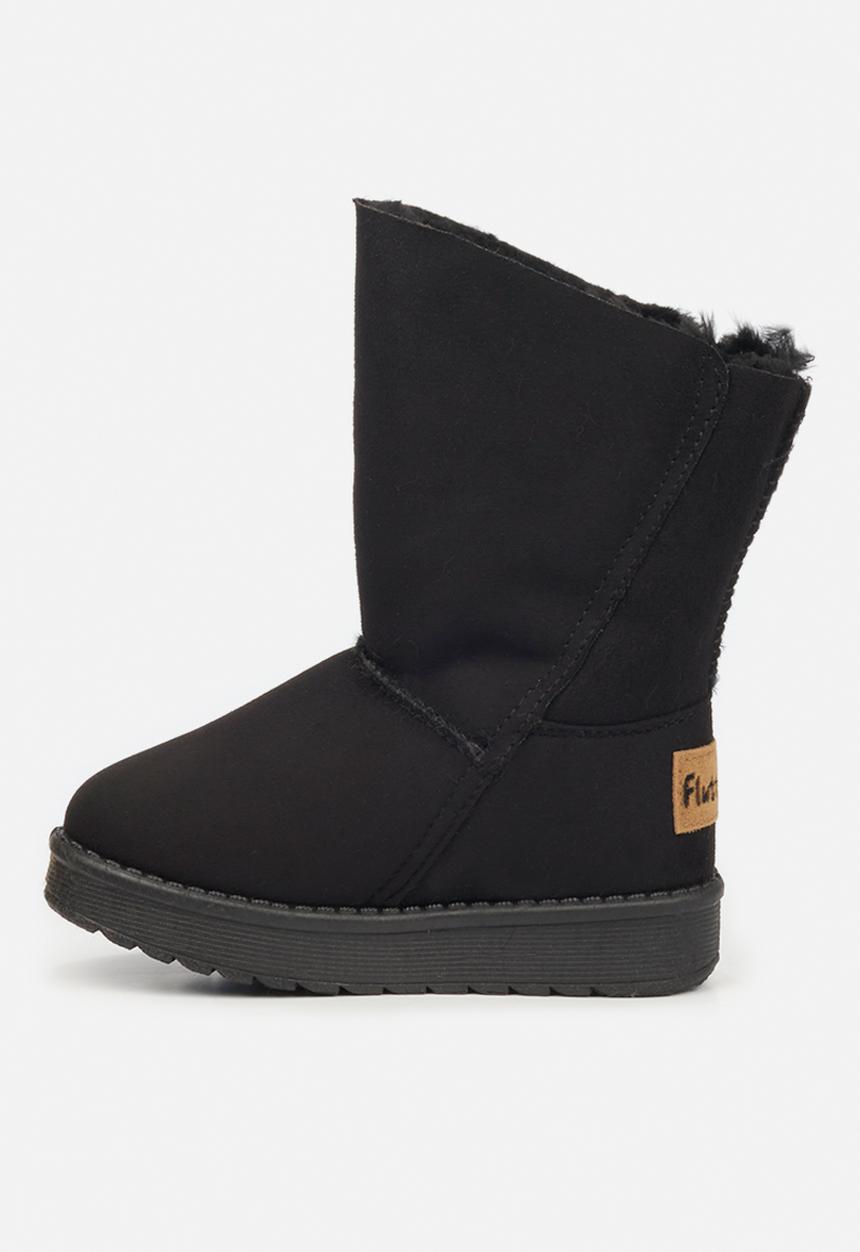 Flutterby - Girls cozy button detail boots - black
