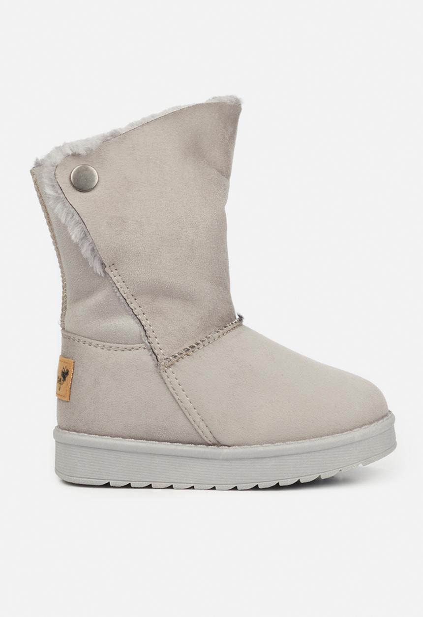 Flutterby - Girls cozy button detail boots - grey