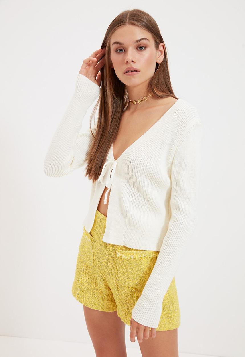 Trendyol - Tie detailed knitwear - ecru