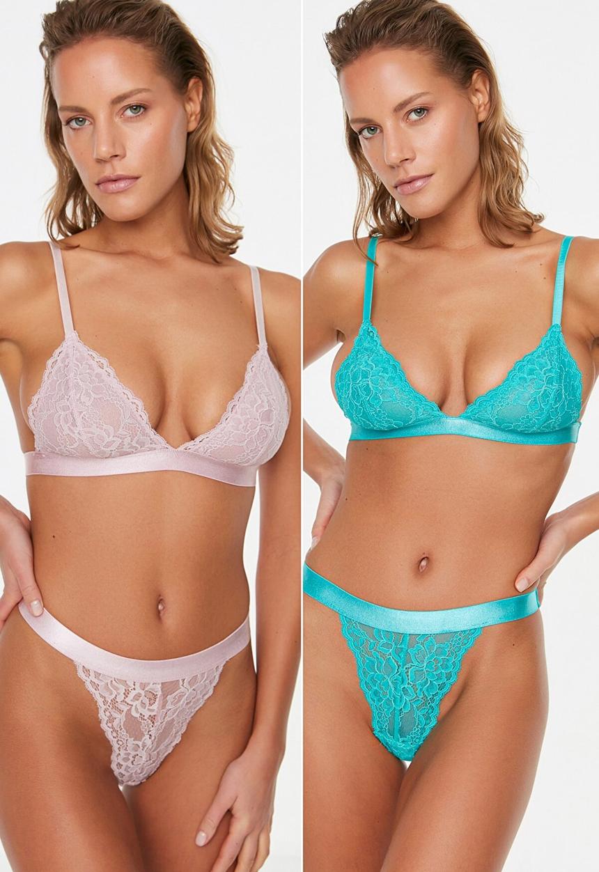 Trendyol - 2-pack lace panties - pink & blue