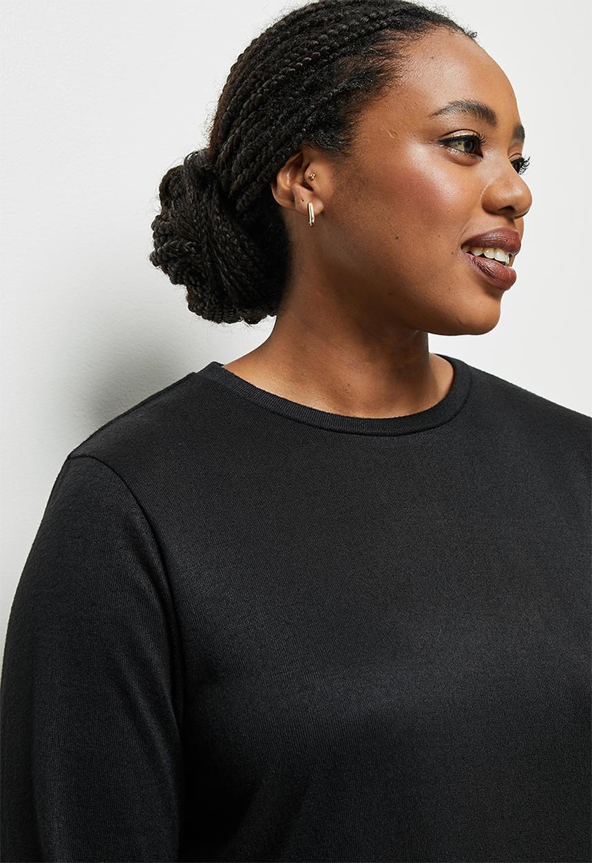 edit Plus - Warm handle swing midi - black