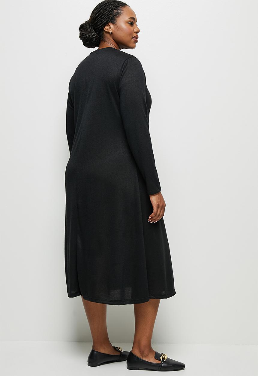 edit Plus - Warm handle swing midi - black
