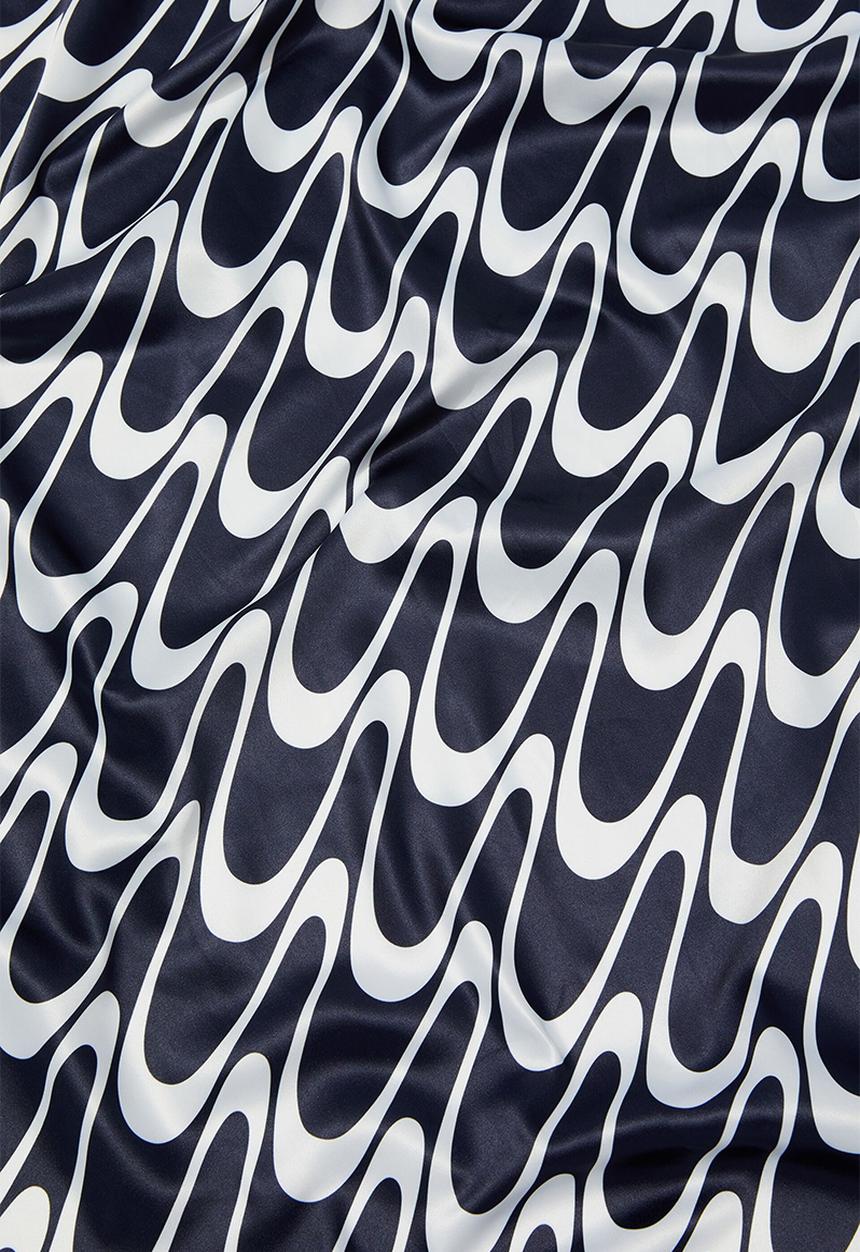 Rubi - Versatile scarf - black & white greta wave