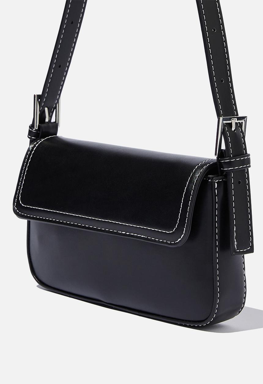 Rubi - Amy mini shoulder bag - black/white smooth