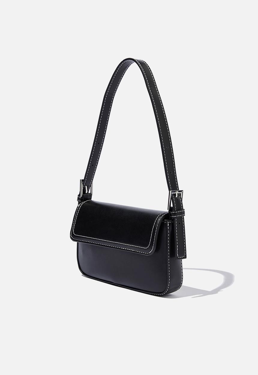 Rubi - Amy mini shoulder bag - black/white smooth