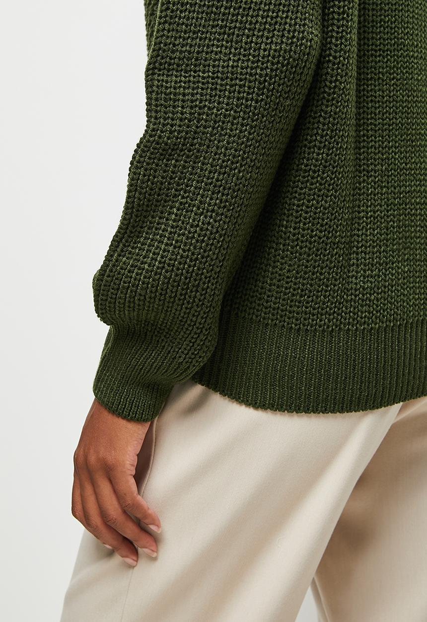 edit - Verigated rib detail jumper - dark olive