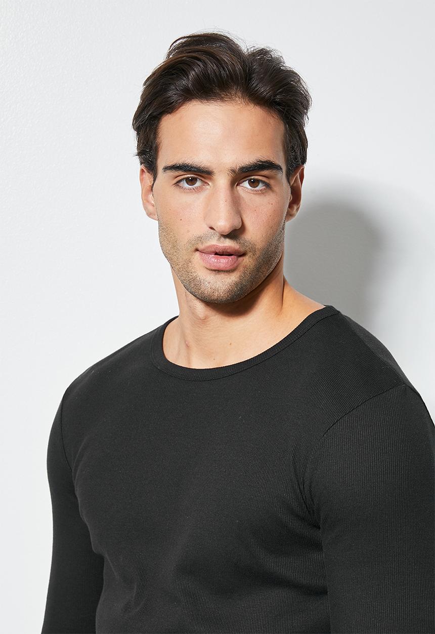 Superbalist - Brando long sleeve muscle fit crew neck tee - black