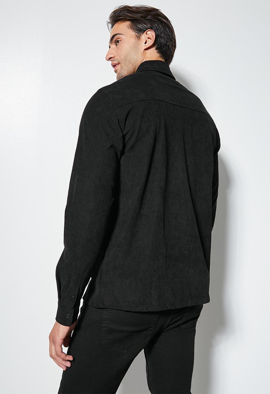 Superbalist - Regular fit corduroy overshirt - black