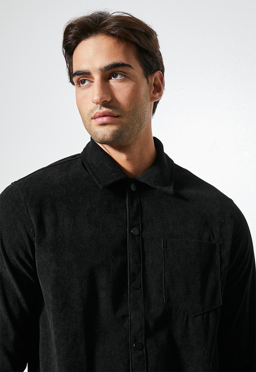 Superbalist - Regular fit corduroy overshirt - black
