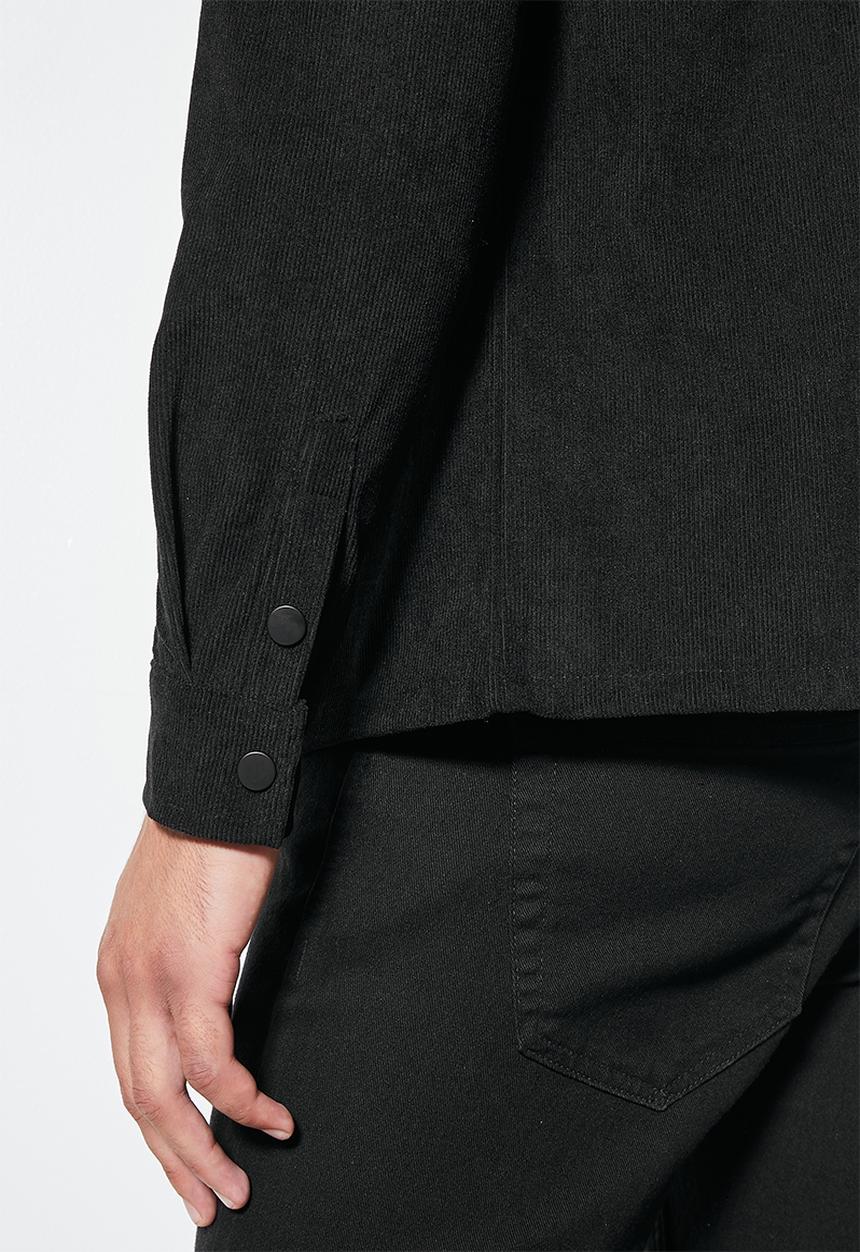 Superbalist - Regular fit corduroy overshirt - black