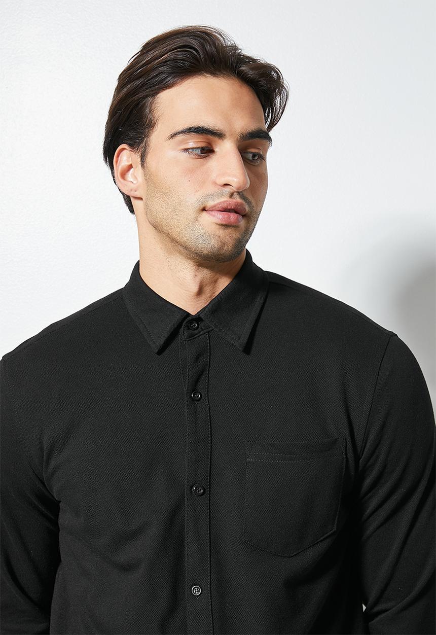 Superbalist - Barber regular fit knit shirt -  black