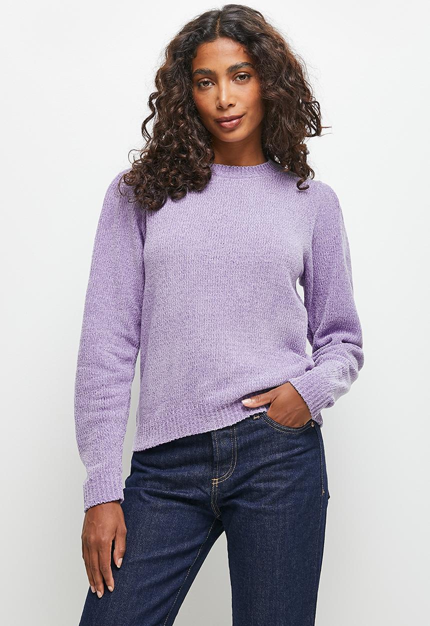 edit - Soft mutton sleeve jumper - lavender
