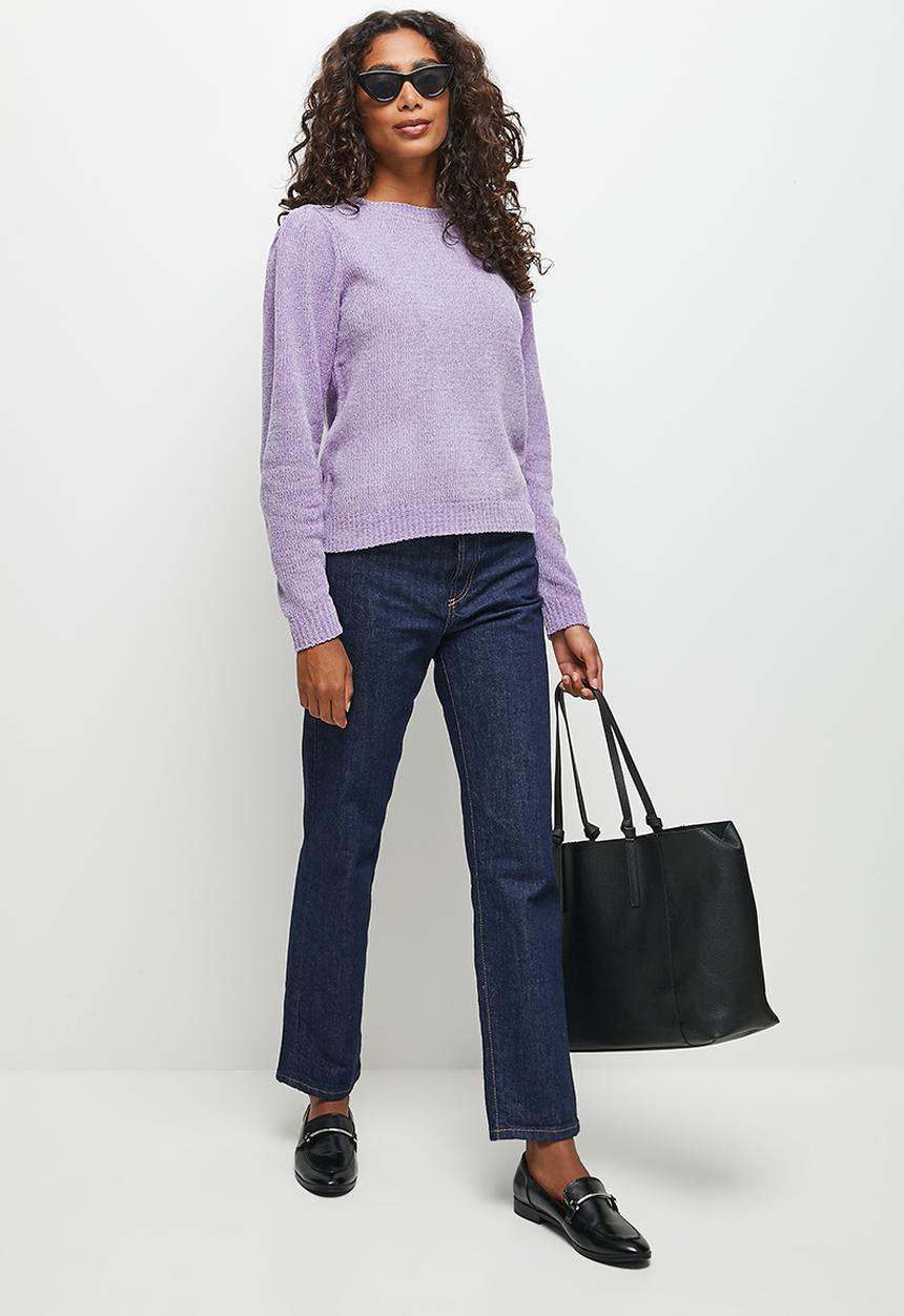 edit - Soft mutton sleeve jumper - lavender