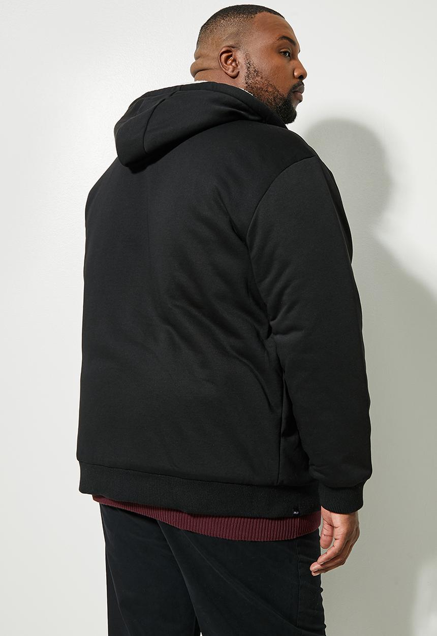 Superbalist - Stockton sherpa lined hoodie plus - black