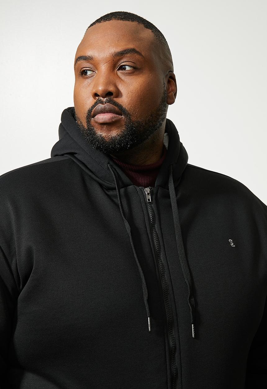 Superbalist - Stockton sherpa lined hoodie plus - black