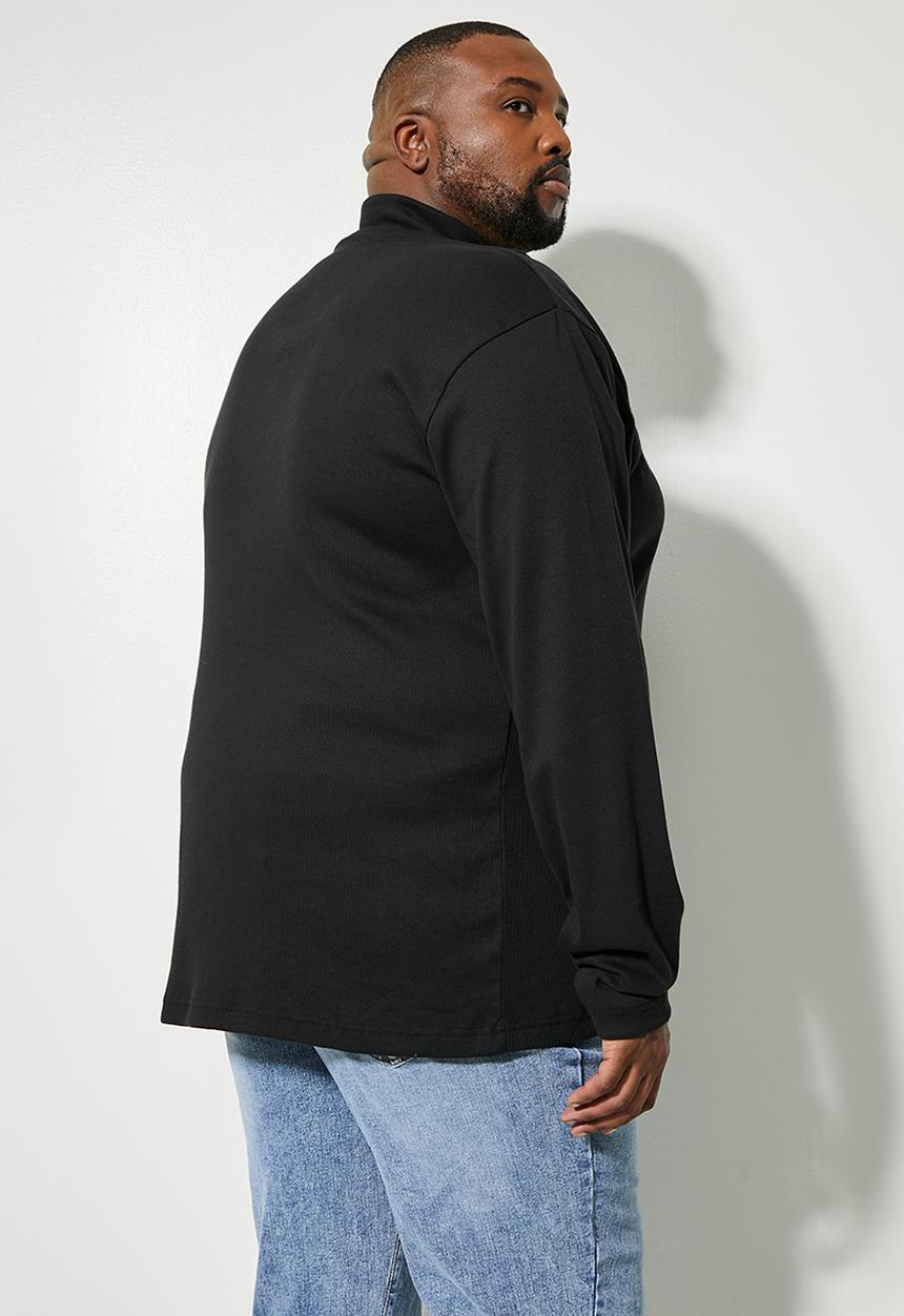 Superbalist - Sochi long sleeve plus ribbed roll neck tee - black