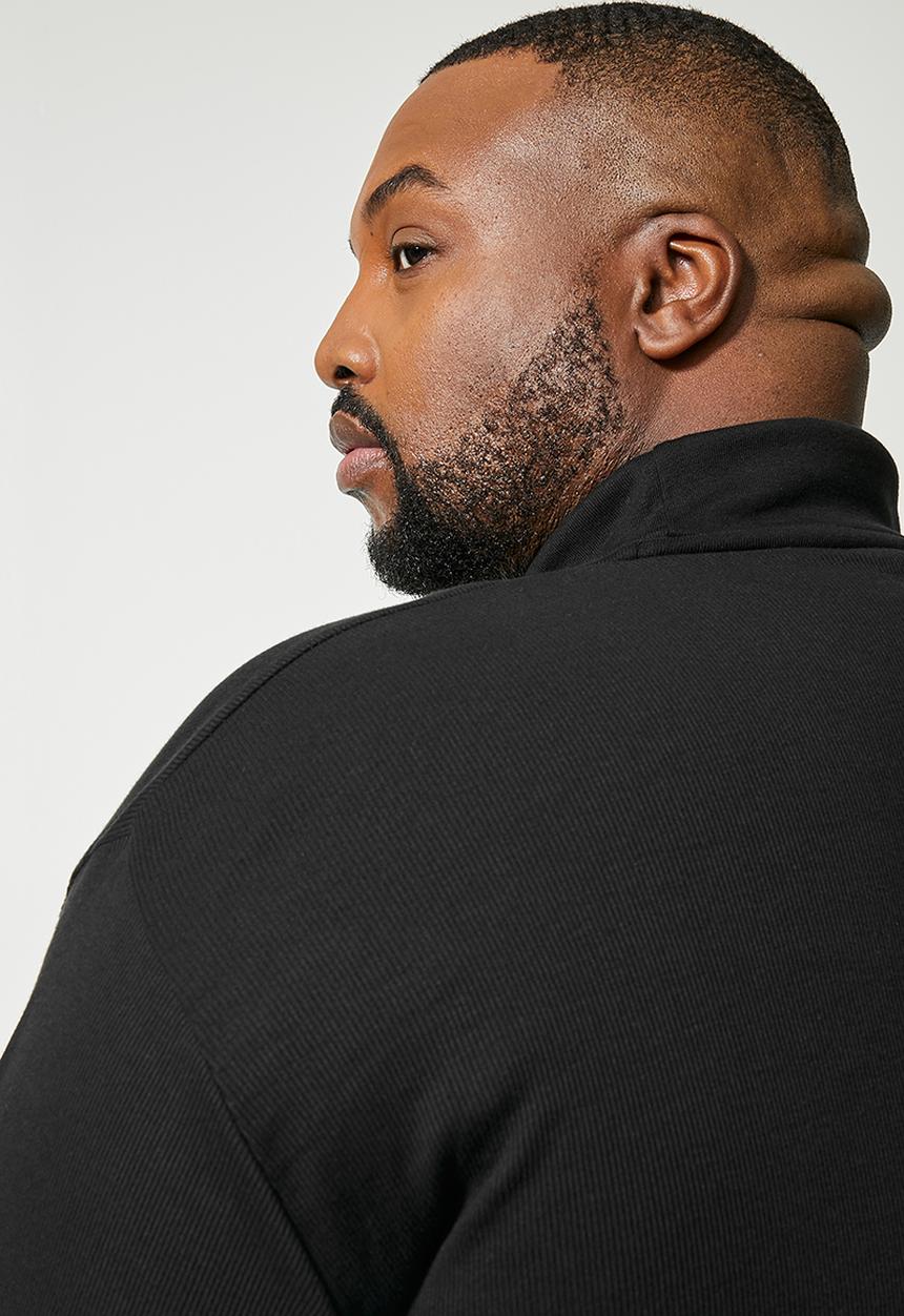 Superbalist - Sochi long sleeve plus ribbed roll neck tee - black