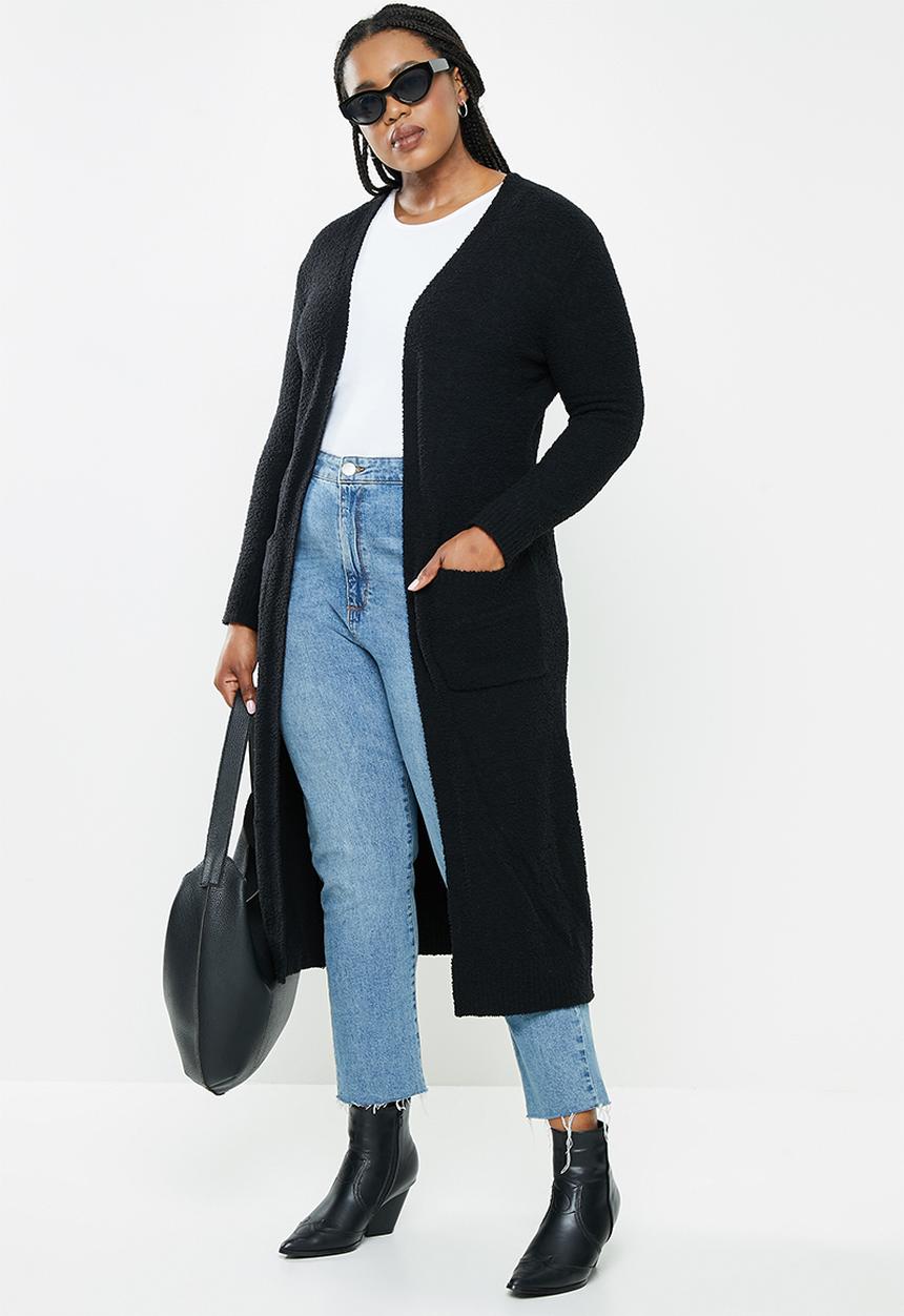 Glamorous - Plus full length cardi - black