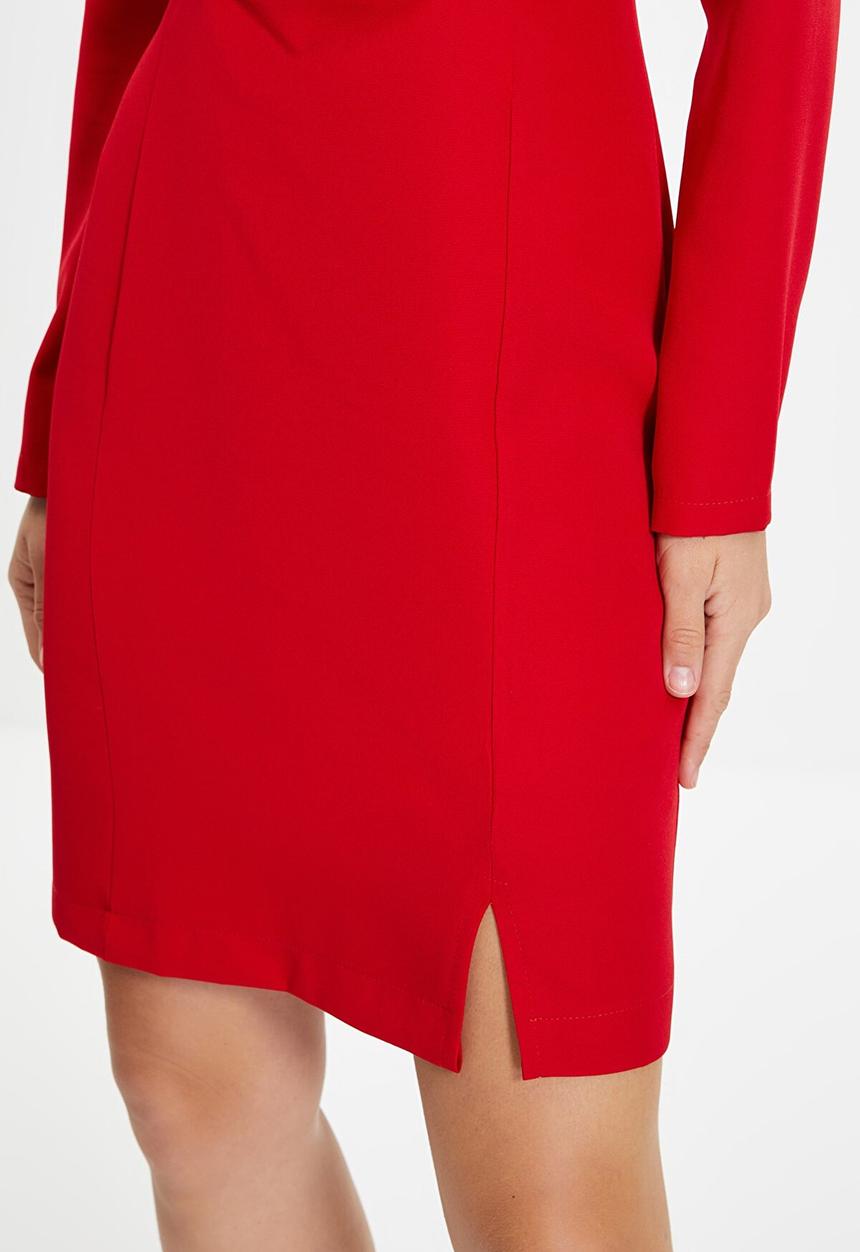 Trendyol - Double breasted collar jacket dress - red