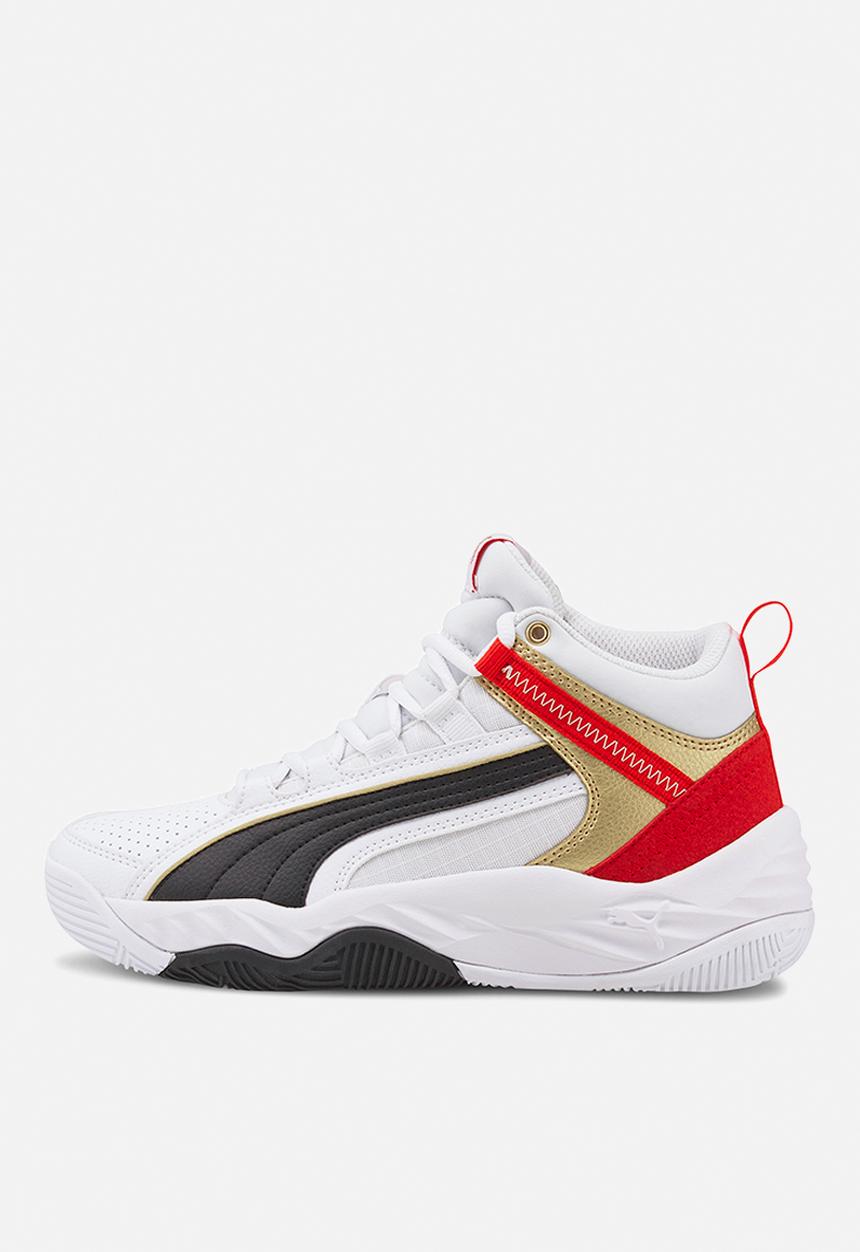 PUMA - Rebound future evo jr - puma white-puma black-high risk red-puma team gold