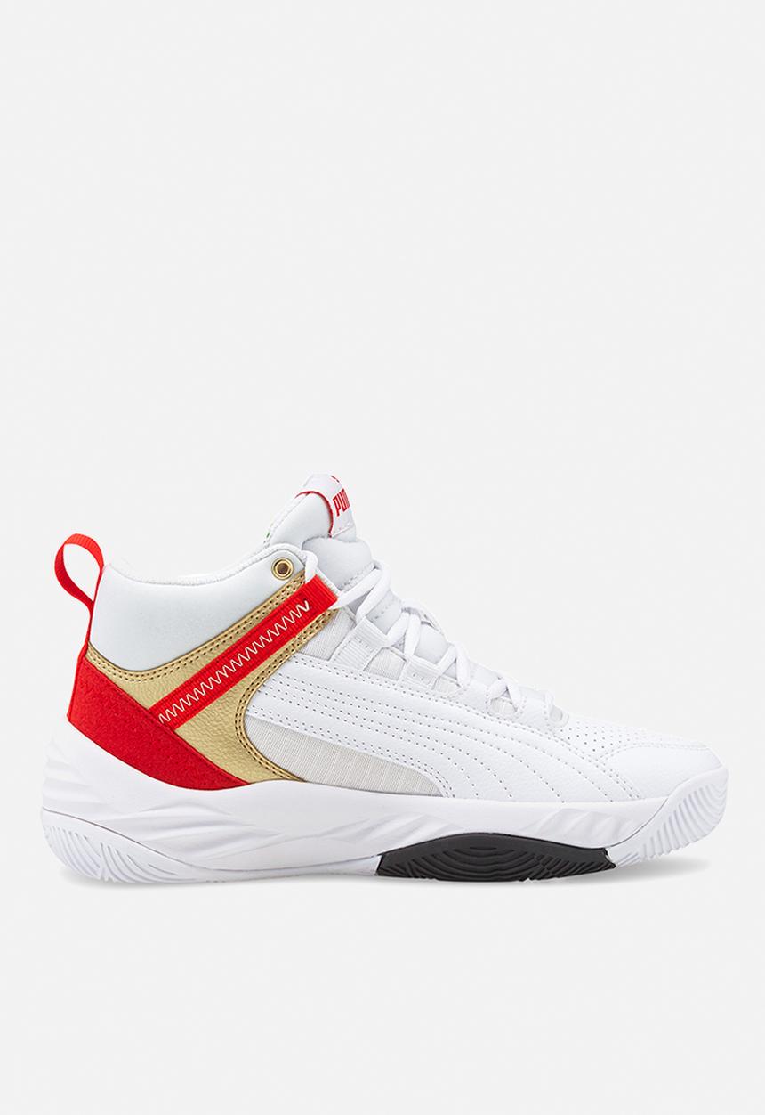 PUMA - Rebound future evo jr - puma white-puma black-high risk red-puma team gold