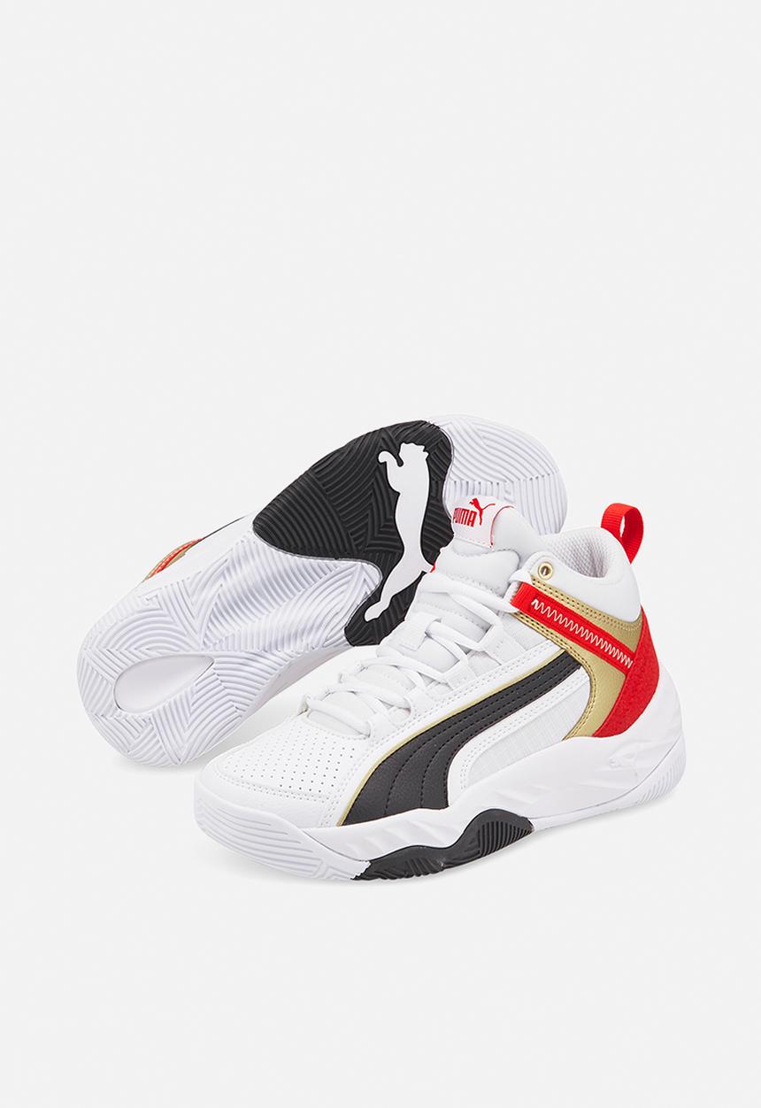 PUMA - Rebound future evo jr - puma white-puma black-high risk red-puma team gold