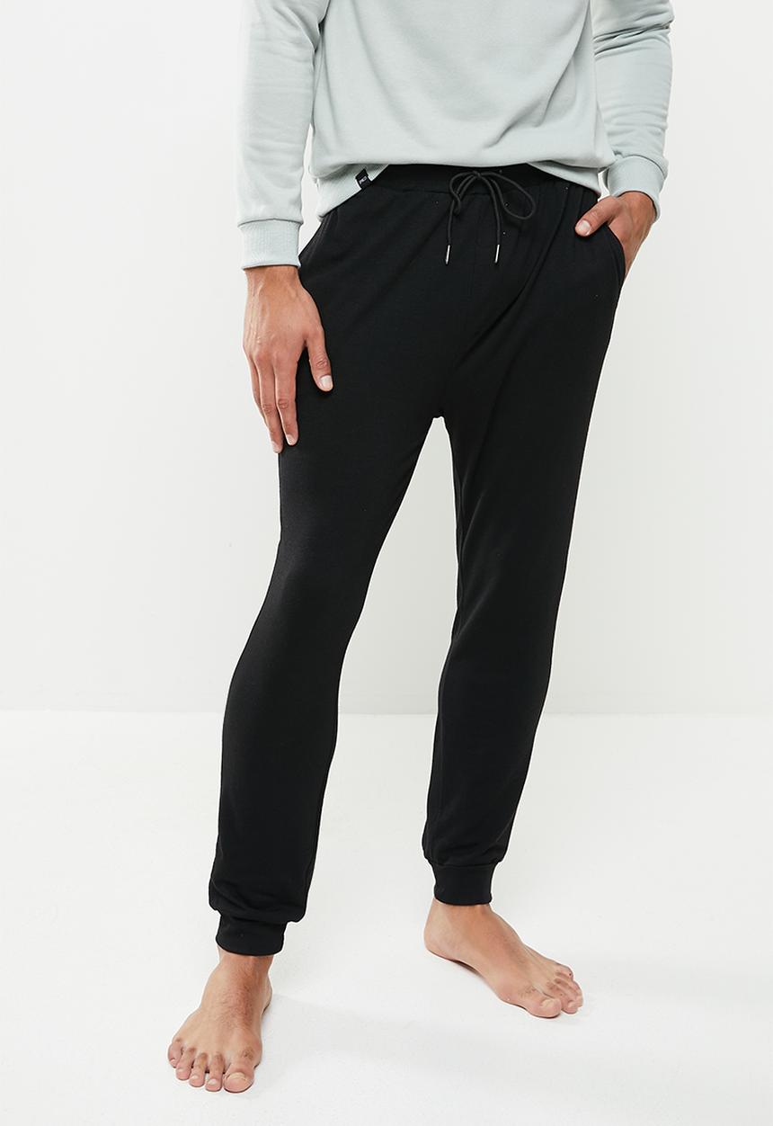 Superbalist - Regular fit knit cuffed lounge pants - black