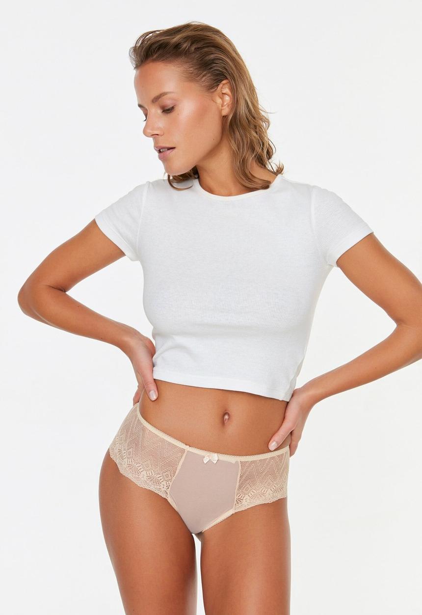 Trendyol - 2-pack lace panties - black & neutral