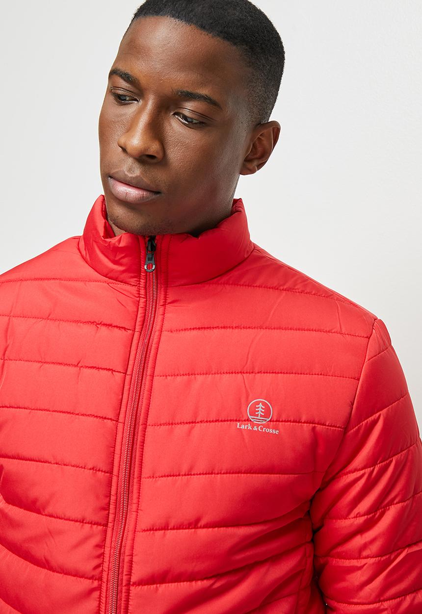 Lark & Crosse - Ascend funnel neck puffer jacket - red