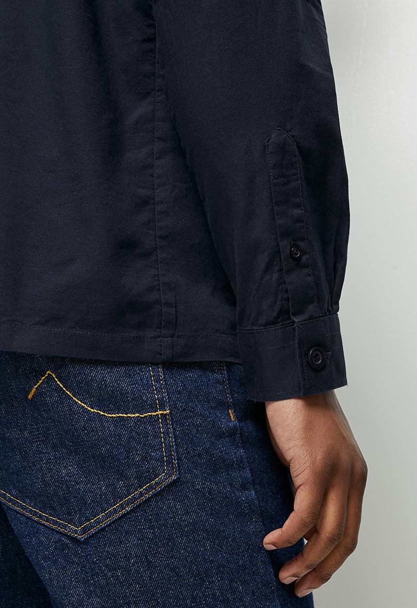 Lark & Crosse - Regular fit oxford dobby long sleeve shirt - navy