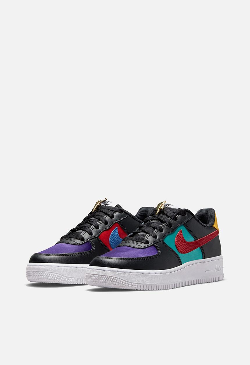 Nike - Nike air force 1 lv8 emb - black, gym red, washed teal & court purple