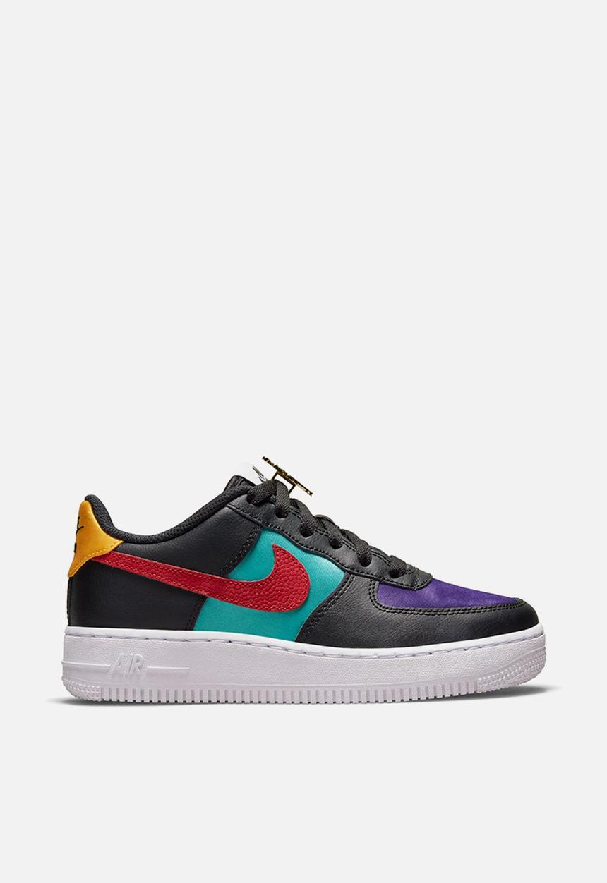 Nike - Nike air force 1 lv8 emb - black, gym red, washed teal & court purple
