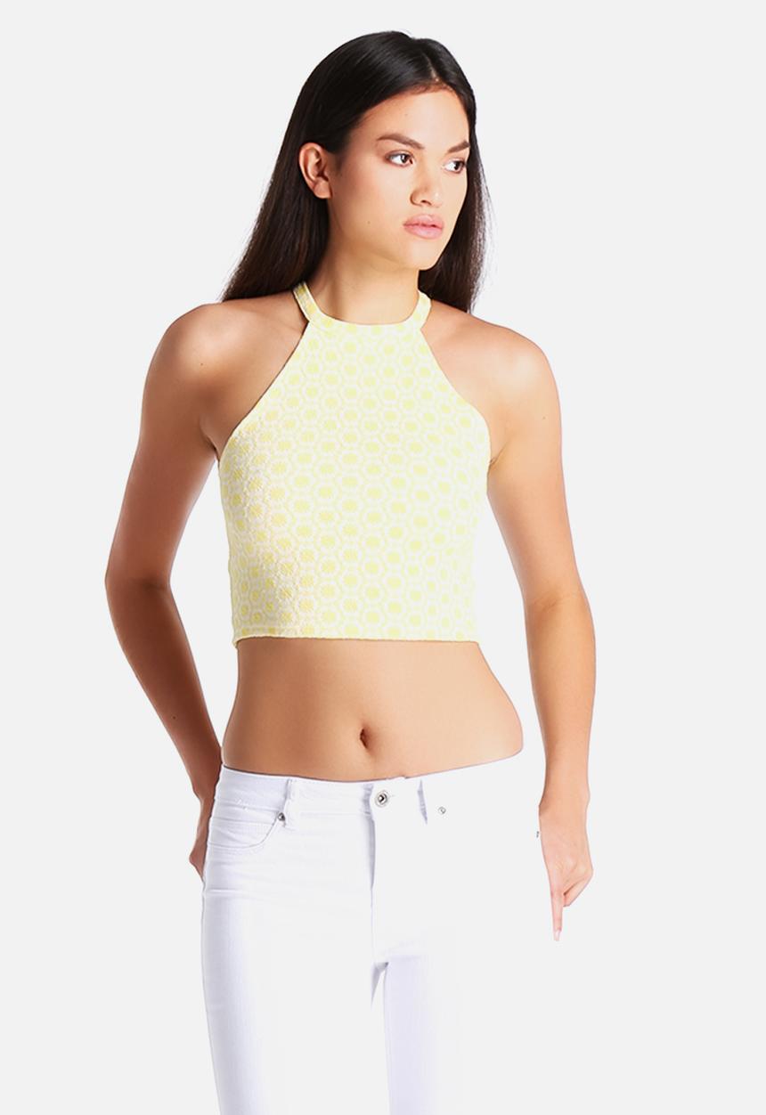 New Look - Floral Jaquard High Neck Crop