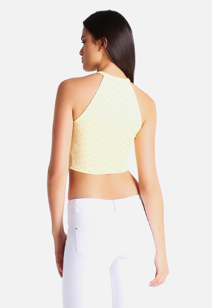 New Look - Floral Jaquard High Neck Crop