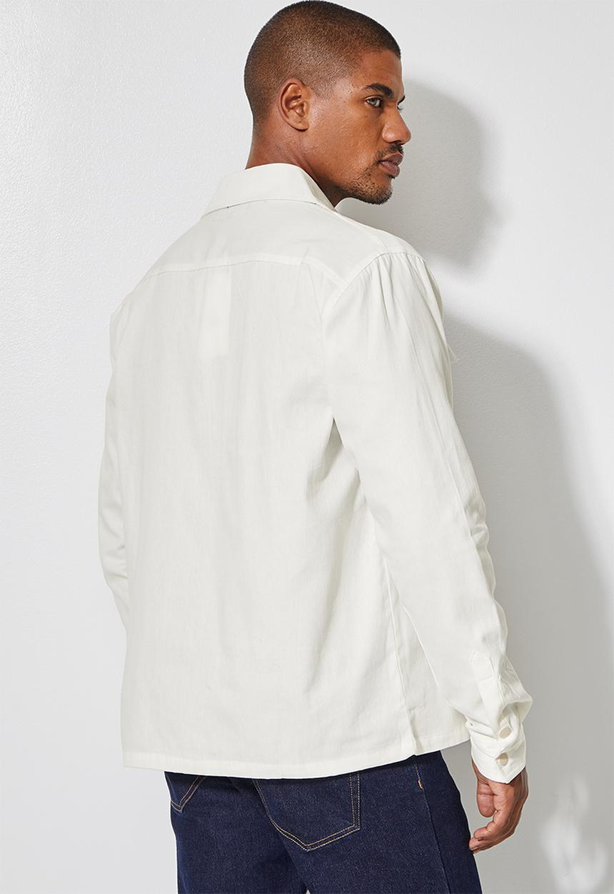 Superbalist - Regular fit double pocket utility shirt - white