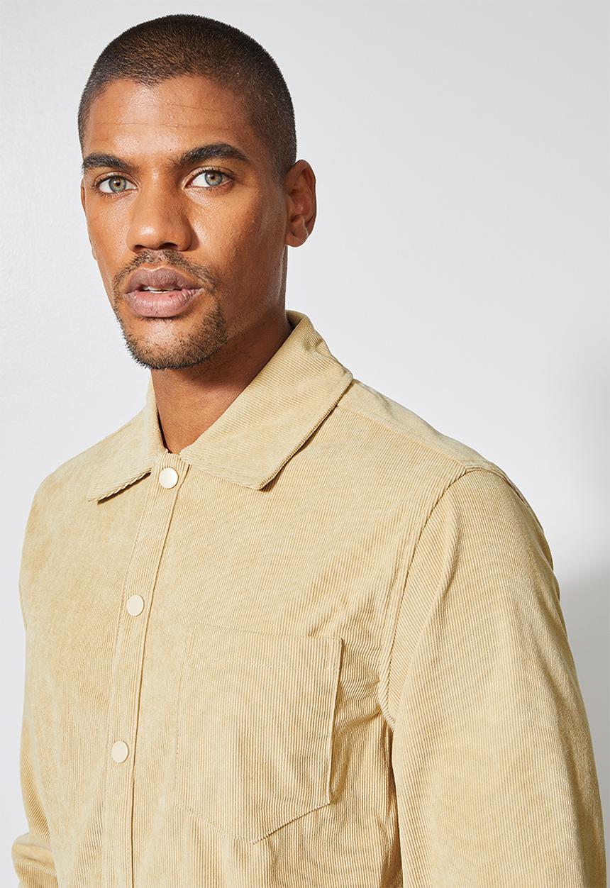 Superbalist - Regular fit corduroy overshirt - beige