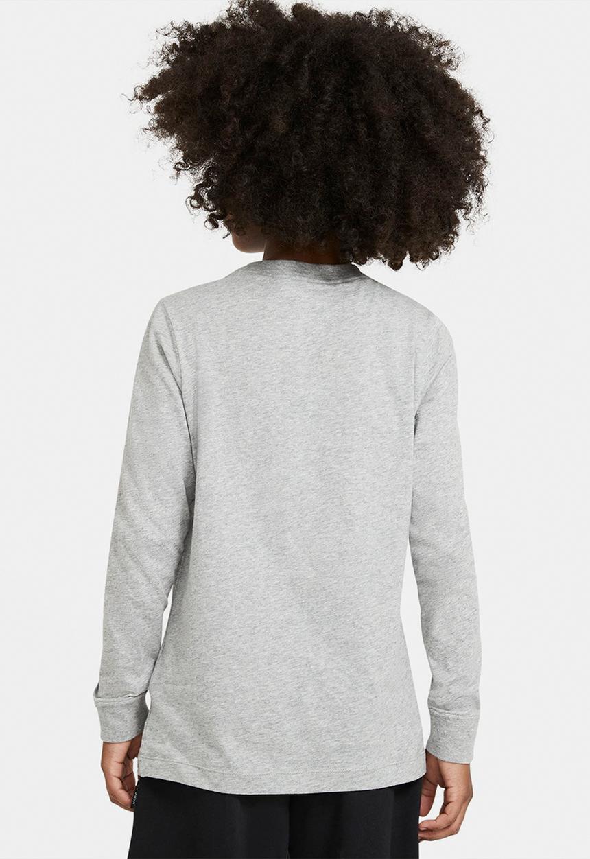 Nike - B nsw tee ls emb futura- dk grey heather & white