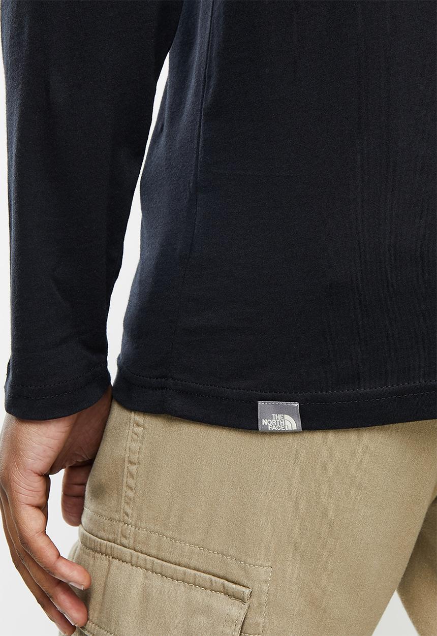 The North Face - M long sleeve red box tee - olive & black