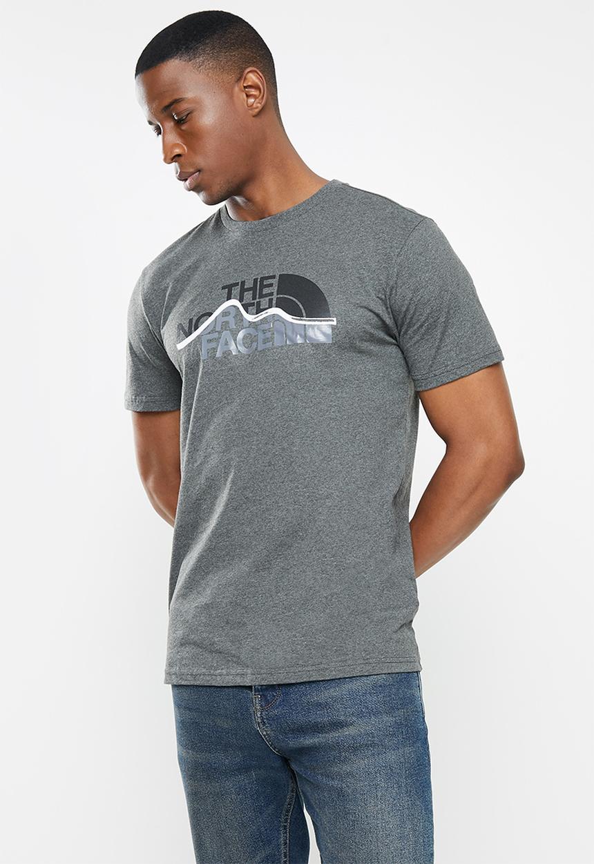 The North Face - M short sleeve mountain line tee - tnf medium grey heather
