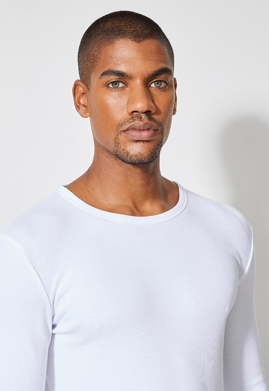 Superbalist - Brando long sleeve muscle fit crew neck tee - white