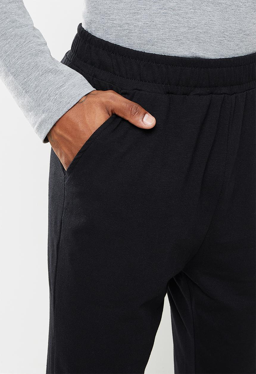 Superbalist - Slim fit stretch knit long sleeve sleep set - grey & black