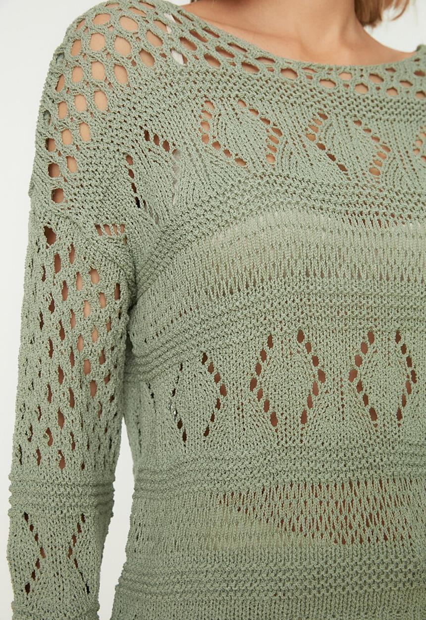 Trendyol - Openwork sweater - green