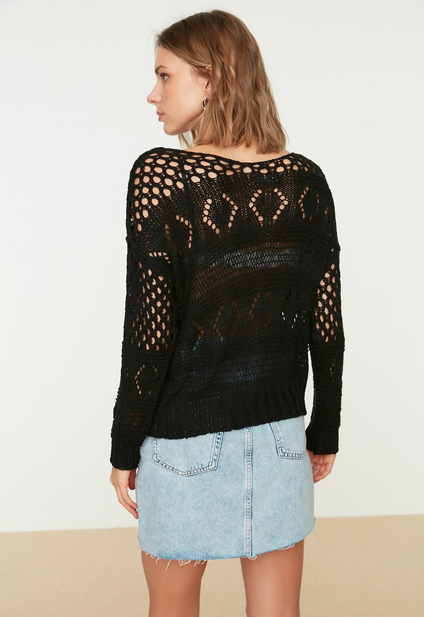 Trendyol - Openwork sweater - black
