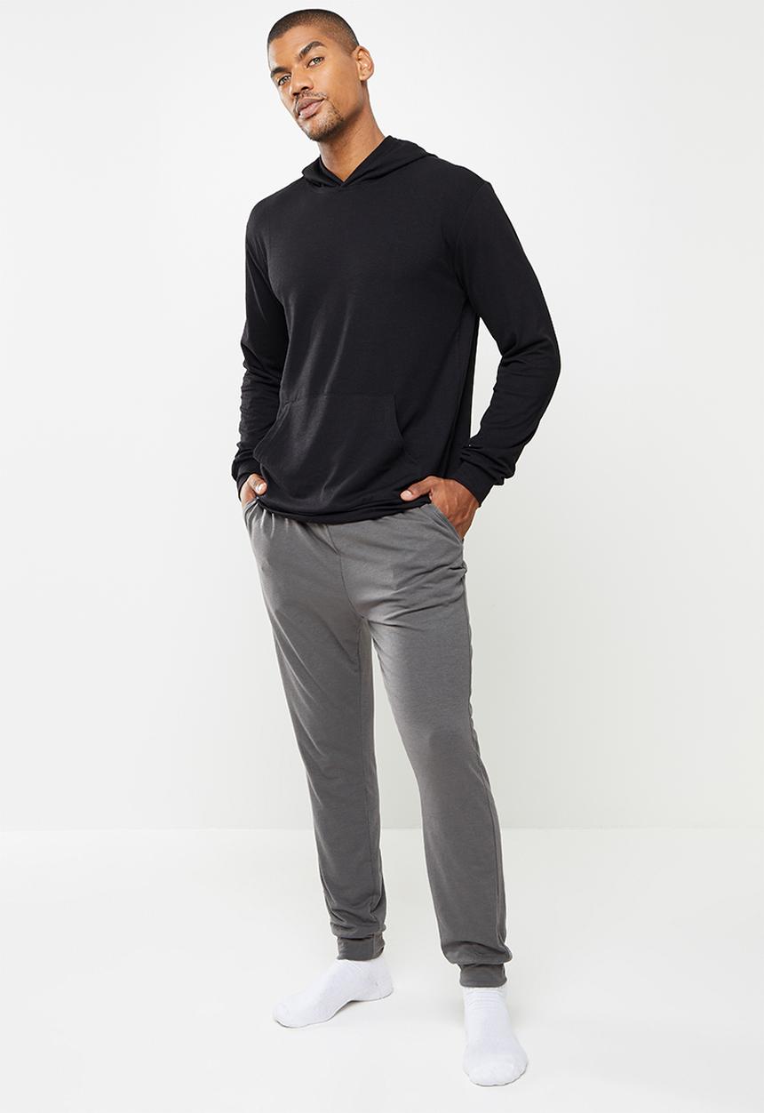 Superbalist - Regular fit knit cuffed lounge pants - grey mel
