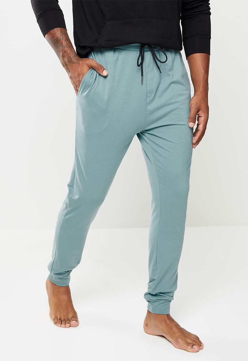 Superbalist - Regular fit knit cuffed lounge pants - blue 