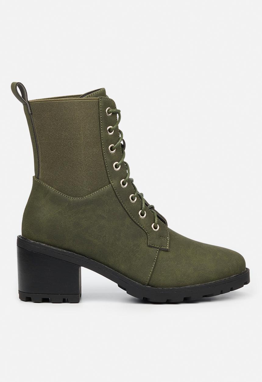 Butterfly Feet - Kylah 1 lace up ankle boot - olive