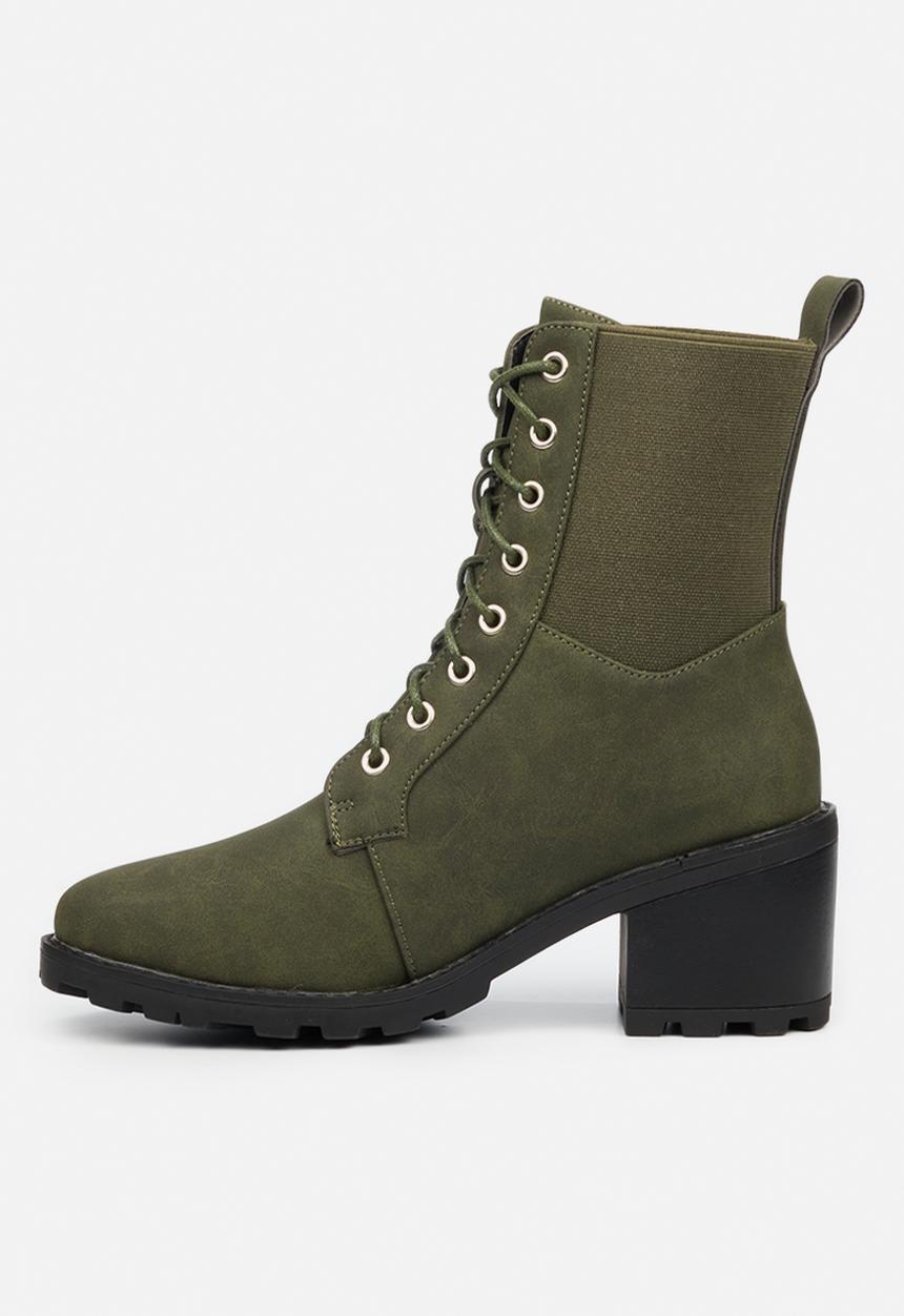 Butterfly Feet - Kylah 1 lace up ankle boot - olive