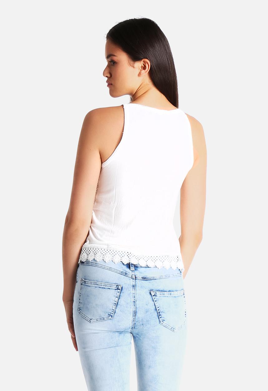 New Look - Guipure Lace Cut Away Shell